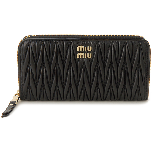 MIU MIU Long Wallet Black Matelasse - Picture 1 of 5